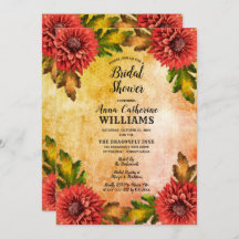 Chá de panela Floral de Mães de Aquarela de outono