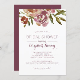 Convite Chá de panela Floral de Marsala