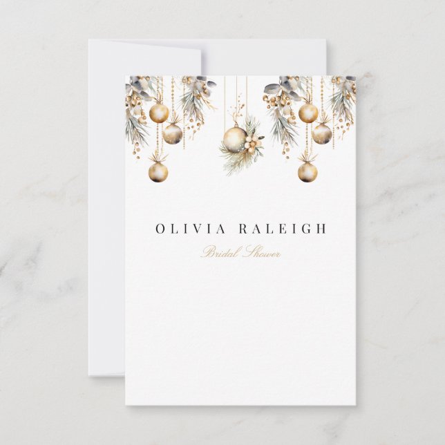 Convite Chá de panela Floral de Natal Elegante (Frente)