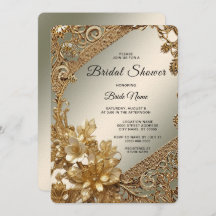 Chá de panela Floral de Ornamentado Dourado modern