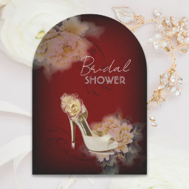 Convite chá de panela floral de pedras modernas de burgund