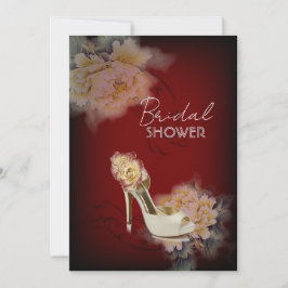 Convite chá de panela floral de pedras modernas de burgund