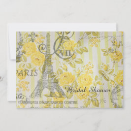 Convite chá de panela floral de torre de Effel