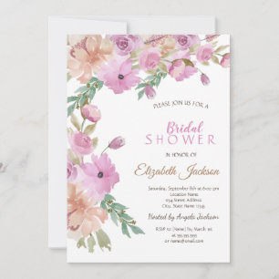 Convite Chá de panela Floral de Watercolor Summer