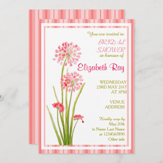 Convite Chá de panela Floral Delicado de Branco Rosa