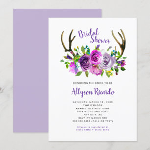 Convite Chá de panela Floral do Boho-Antlers