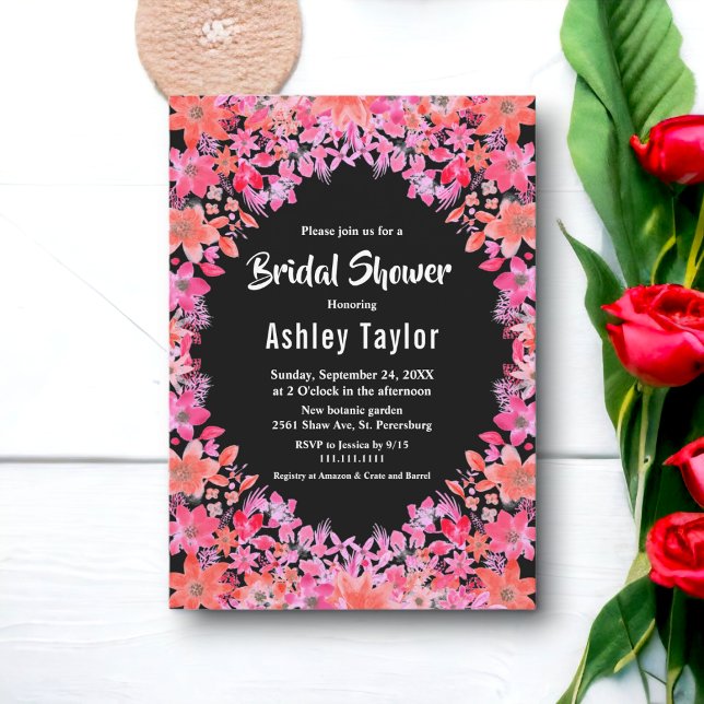 Convite Chá de panela Floral do Campo das Flores Negras (Criador carregado)