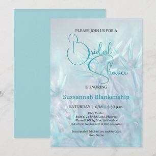 Convite Chá de panela Floral do Pastel Teal
