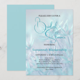 Convite Chá de panela Floral do Pastel Teal