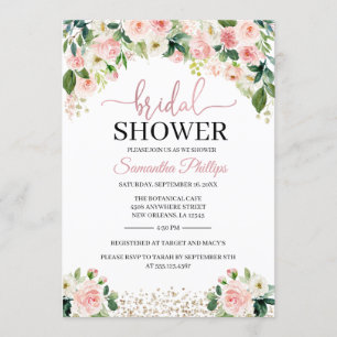 Convite Chá de panela floral do pêssego