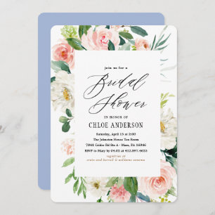 Convite Chá de panela floral do pêssego