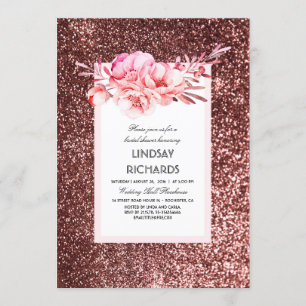 Convite Chá de panela floral do vintage Dourado