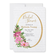 Chá de panela Floral Dourado com Aquarela Rosa Boh