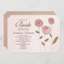 Chá de panela Floral Dourado Elegante Moderno