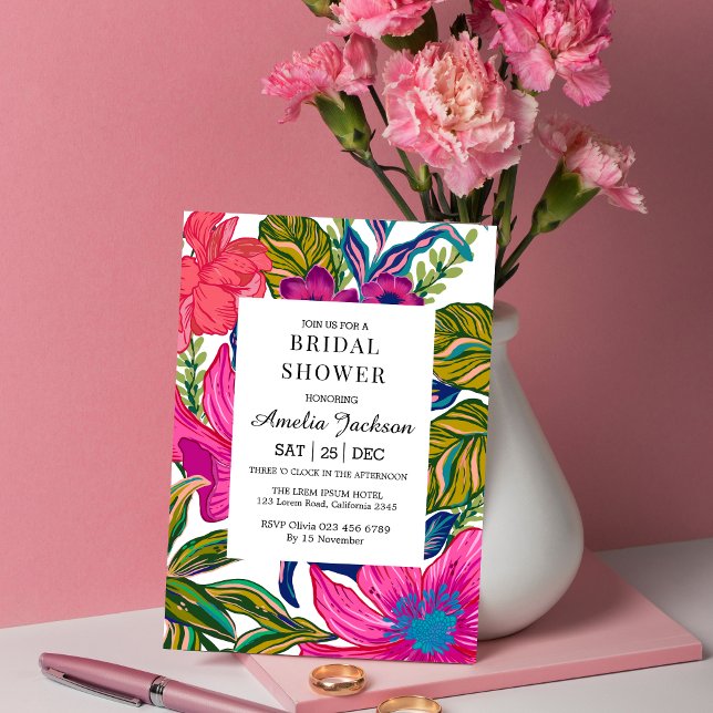 Convite Chá de panela floral e botânico de aquarelas (Criador carregado)