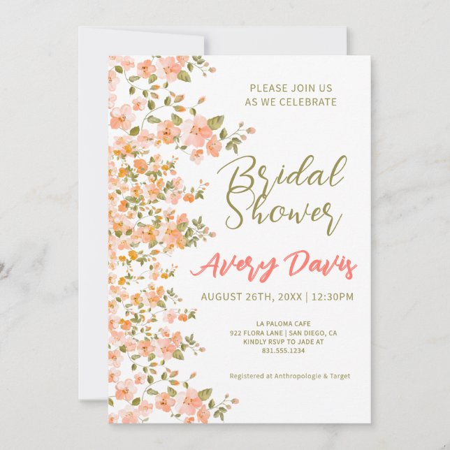 Convite Chá de panela Floral e Fabuloso (Frente)