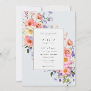 Convite Chá de panela Floral Elegance Pink Boho