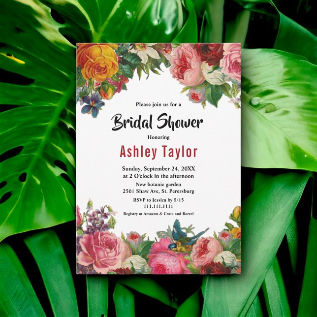 Convite Chá de panela Floral Elegante Boho Botânico (Criador carregado)