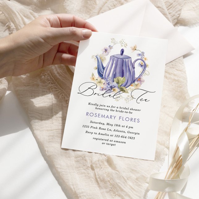 Convite Chá de panela Floral Elegante Bridal Tea (Criador carregado)