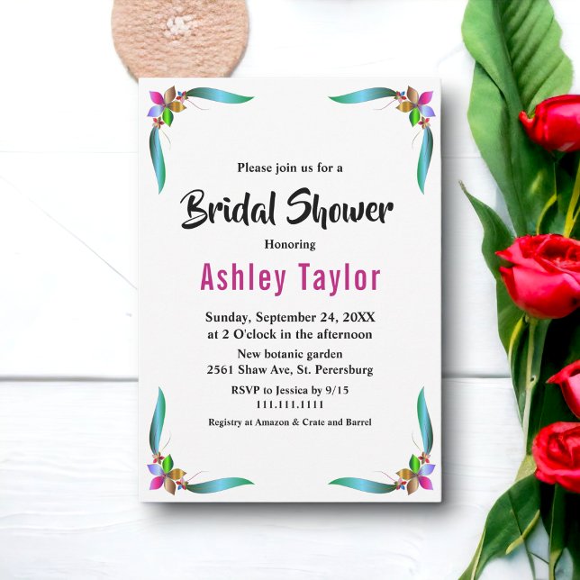 Convite Chá de panela Floral Elegante de Glam Summer (Criador carregado)