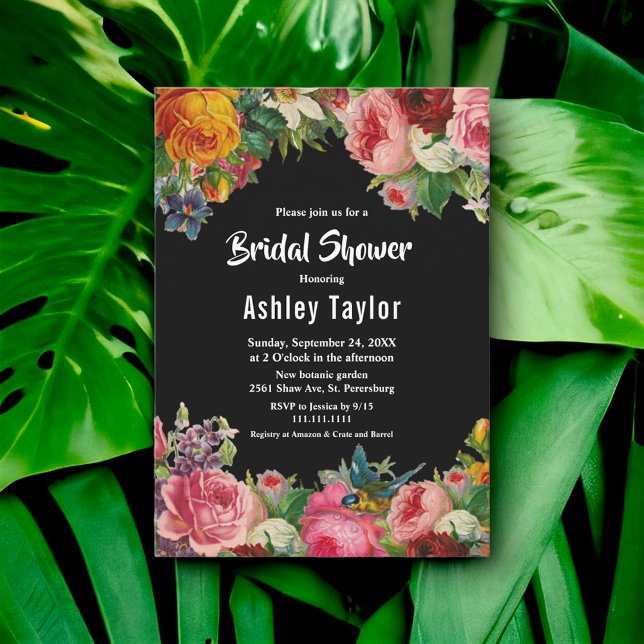Convite Chá de panela Floral Elegante Para Jardim Botânico (Criador carregado)