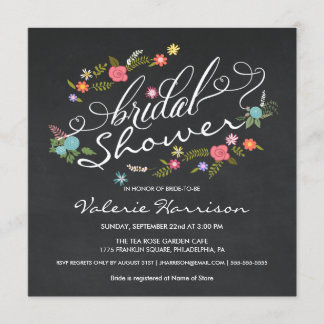 Convite Chá de panela floral extravagante do quadro da