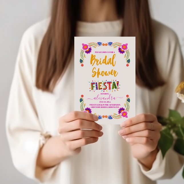 Convite Chá de panela Floral Fiesta Mexicano (Criador carregado)