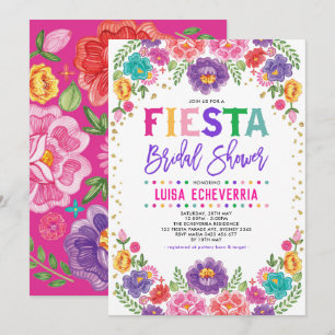 Convite Chá de panela Floral Fiesta Mexicano Radiante