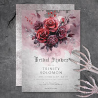 Chá de panela Floral Gótico Preto e Rosa vermelha