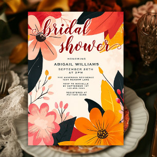 Convite Chá de panela Floral Inspirado por Sunset Italiano
