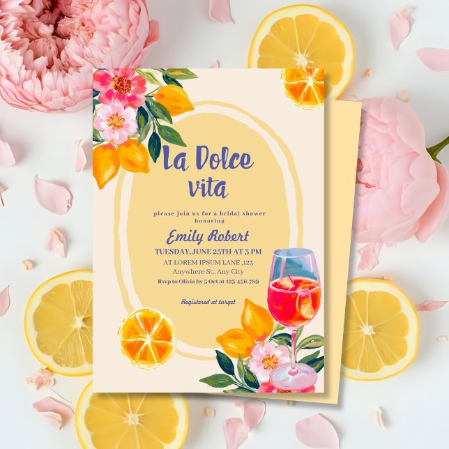 Convite Chá de panela Floral italiano Lemon Dolce Vita (Criador carregado)