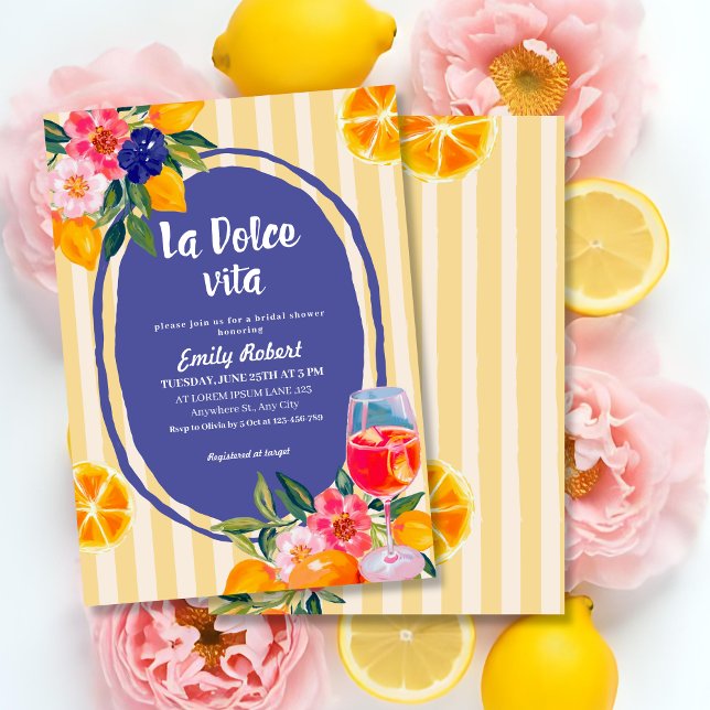 Convite Chá de panela Floral italiano Lemon Dolce Vita (Criador carregado)