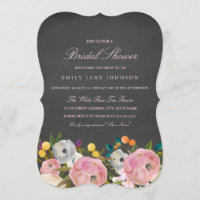 Chá de panela Floral Jardim Chalkboard