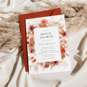 Convite Chá de panela Floral Laranja