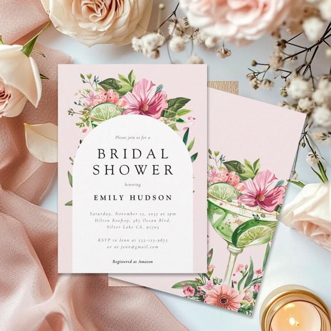 Convite Chá de panela Floral Margarita Fiesta (Criador carregado)