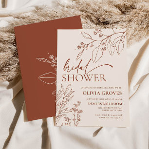 Convite Chá de panela Floral Minimalista