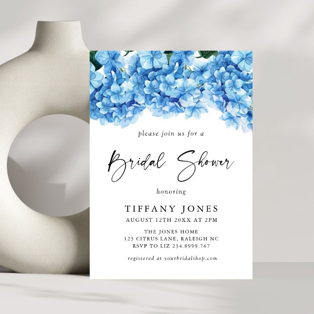 Convite Chá de panela Floral Moderno - Azul (Criador carregado)