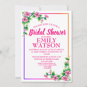 Convite Chá de panela Floral Personalizado