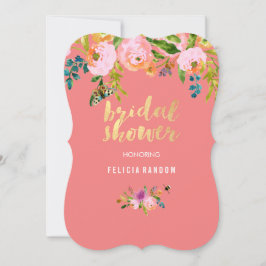 Convite chá de panela floral PixDezines/bckgrnd coral