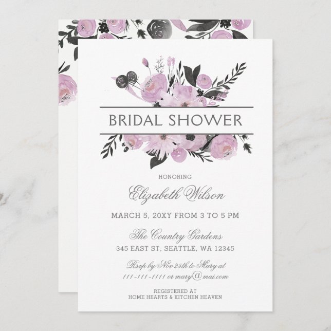 Convite Chá de panela Floral Primavera (Frente/Verso)