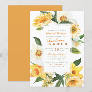 Convite Chá de panela Floral Primavera Amarelo-Chic