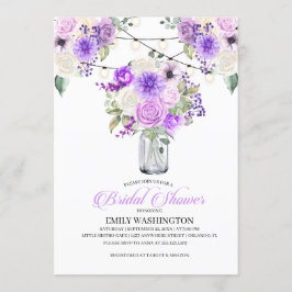 Convite Chá de panela Floral Primavera Roxo