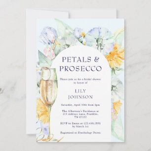 Convite Chá de panela Floral Prosecco de Arch Boho