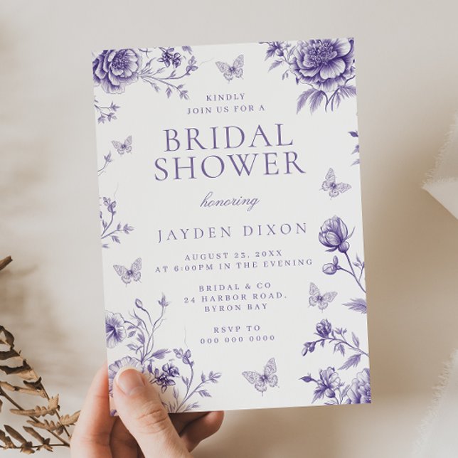 Convite Chá de panela Floral Purple Encantado (Criador carregado)