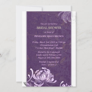 Convite Chá de panela Floral Purple & White exclusivo