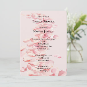 Convite Chá de panela Floral Românico Rosa Rosa Pétalas