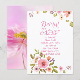 Convite Chá de panela Floral Rosa