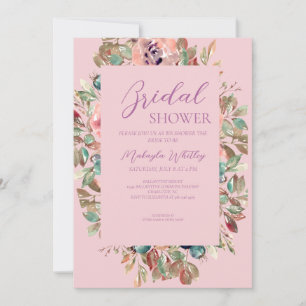 Convite Chá de panela Floral Rosa Blush