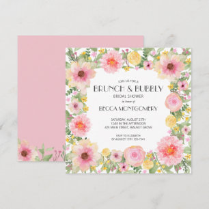 Convite Chá de panela Floral Rosa Brunei