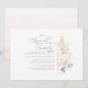 Convite Chá de panela Floral Rosa Brunei